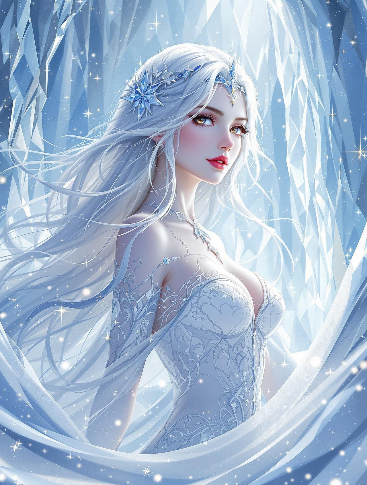 星芽短剧《雪族霜华》海报 - 奇幻、古装题材短剧